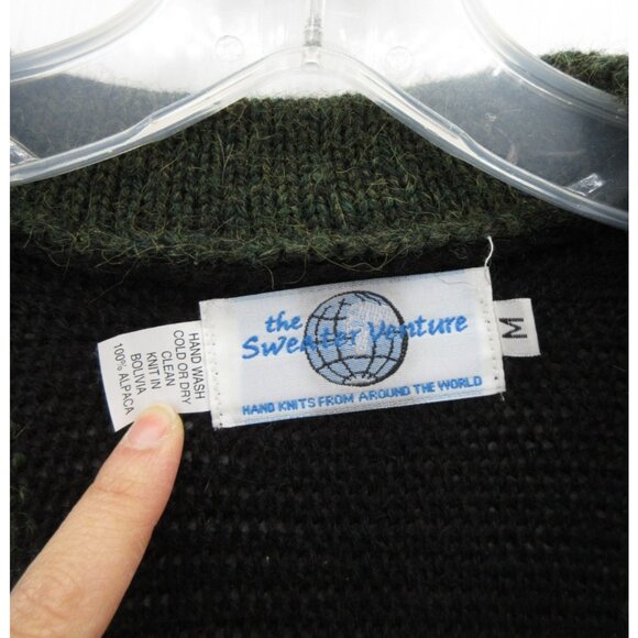 VINTAGE The Sweater Venture Medium Alpaca Cardigan Tunic Hand Knit - Picture 8 of 9